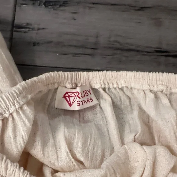 Cream Women's Off-Shoulder Jumpsuit - Picture 2 of 3